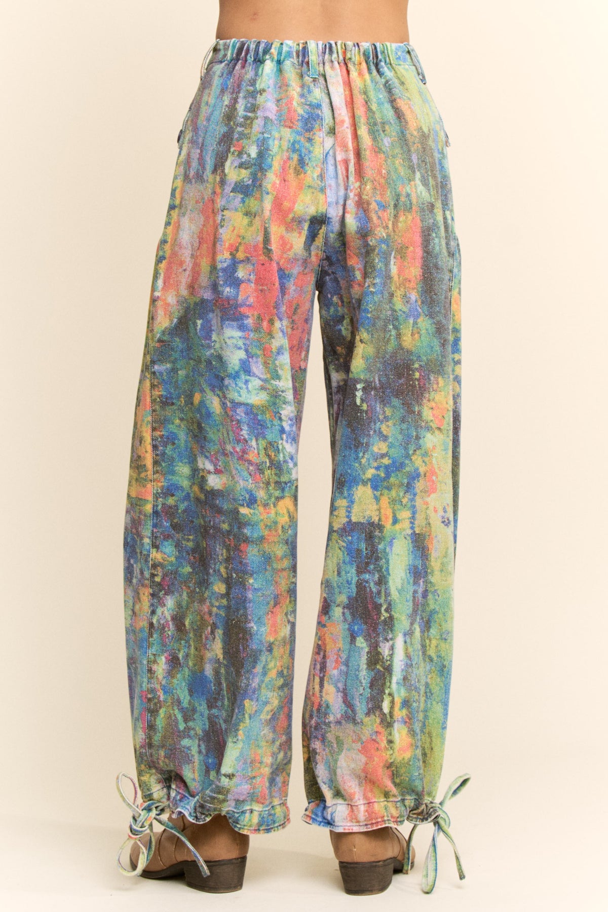 Davi & Dani Paint splatter Wide Leg Cargo Pants
