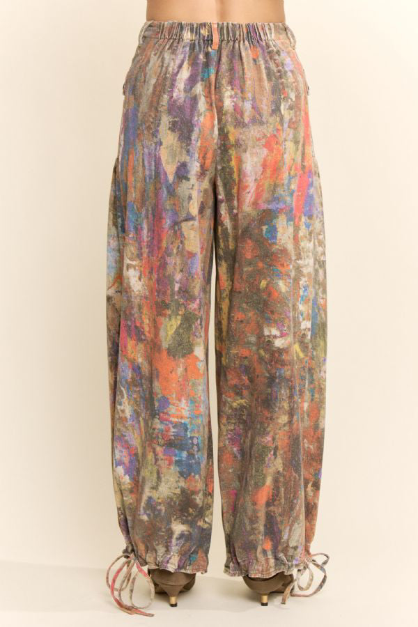 Davi & Dani Paint splatter Wide Leg Cargo Pants