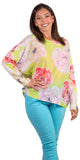 Batwing Sweater with Spring Flowers Print