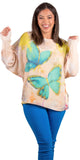 Batwing Sweater with Butterfly Print