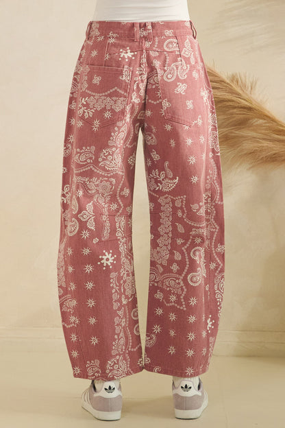 Veveret Paisley Denim Pants