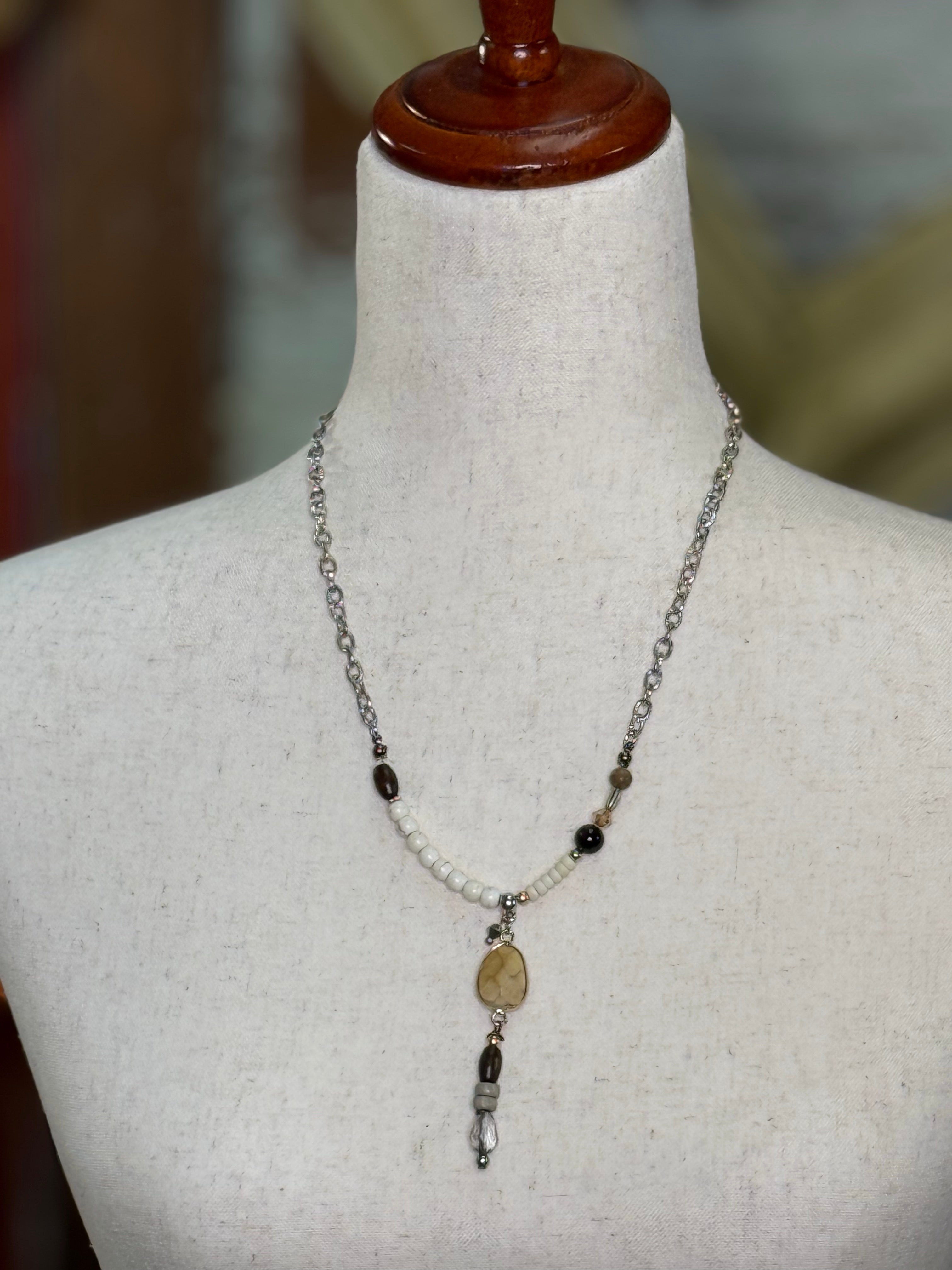 Lost and found  short brown necklace