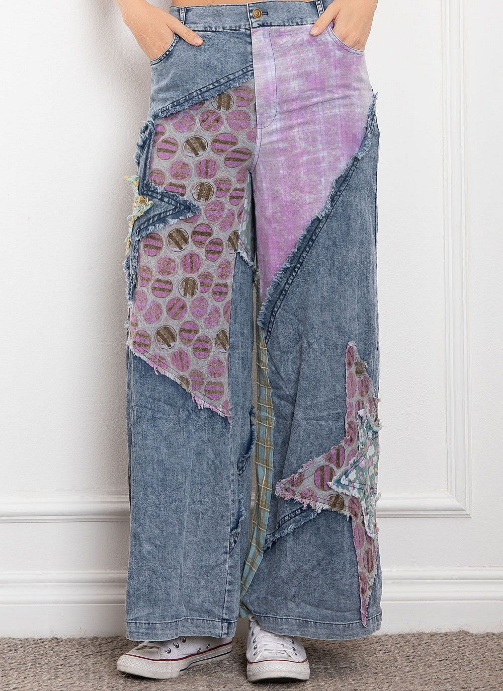 Blue Velvet Star Patched Pant