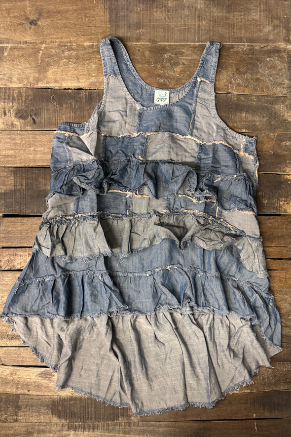 Jaded Gypsy Patchwork Skies Ruffle Tank