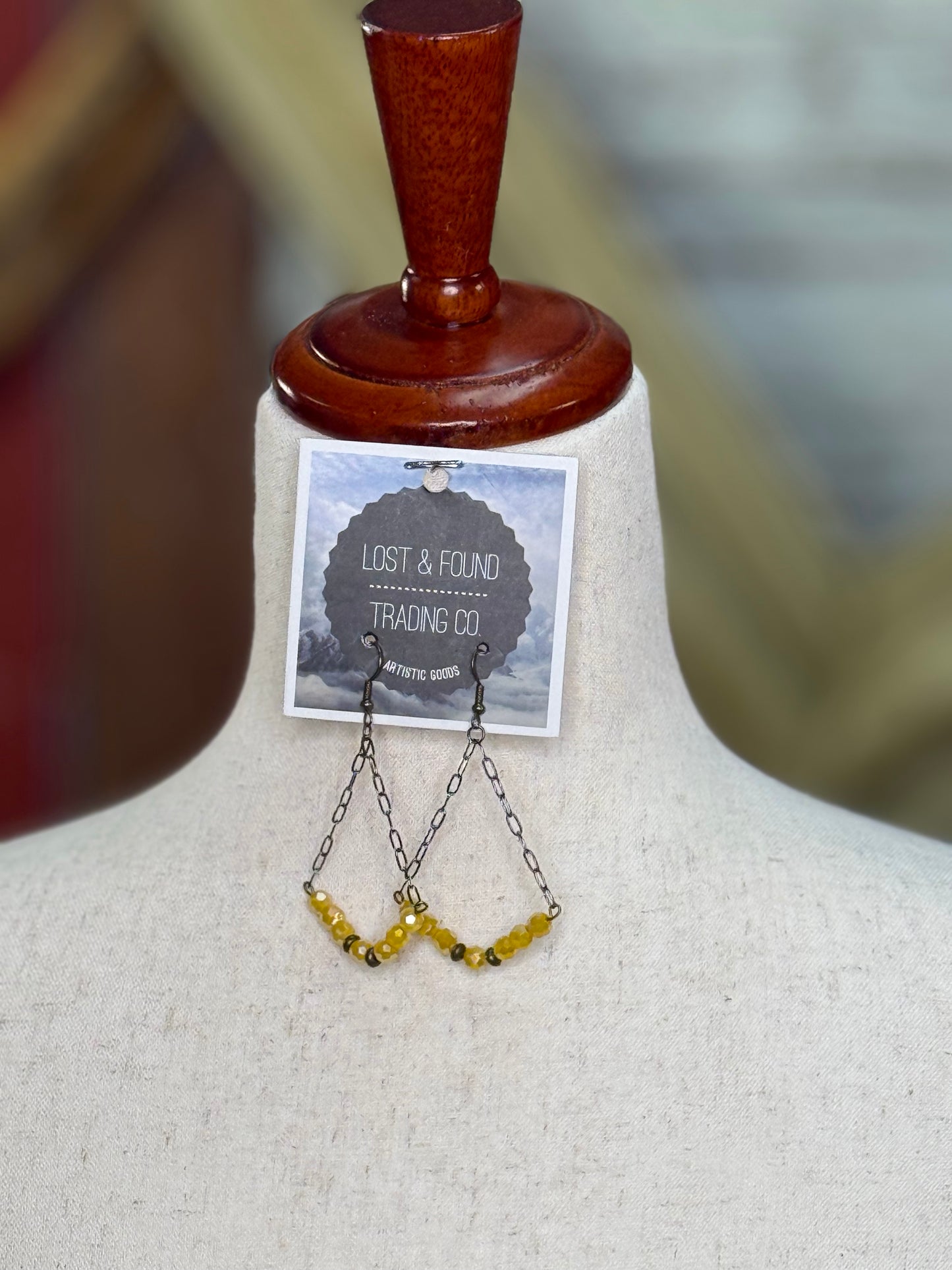 LOST AND FOUND YELLOW DANGLE EARRINGS
