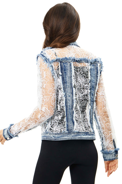 White Lace Jean Jacket