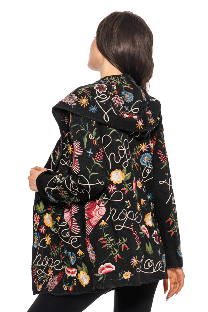 Adore Embroidered Hooded Sweater