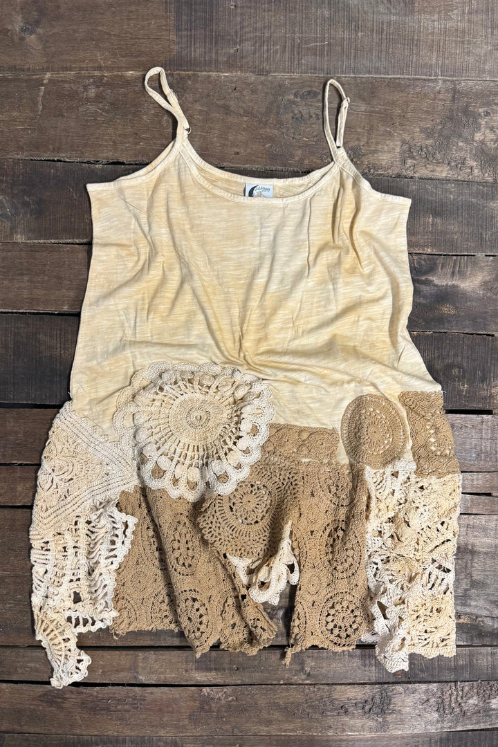 Jaded Gypsy Squared Away Tank - Oatmeal