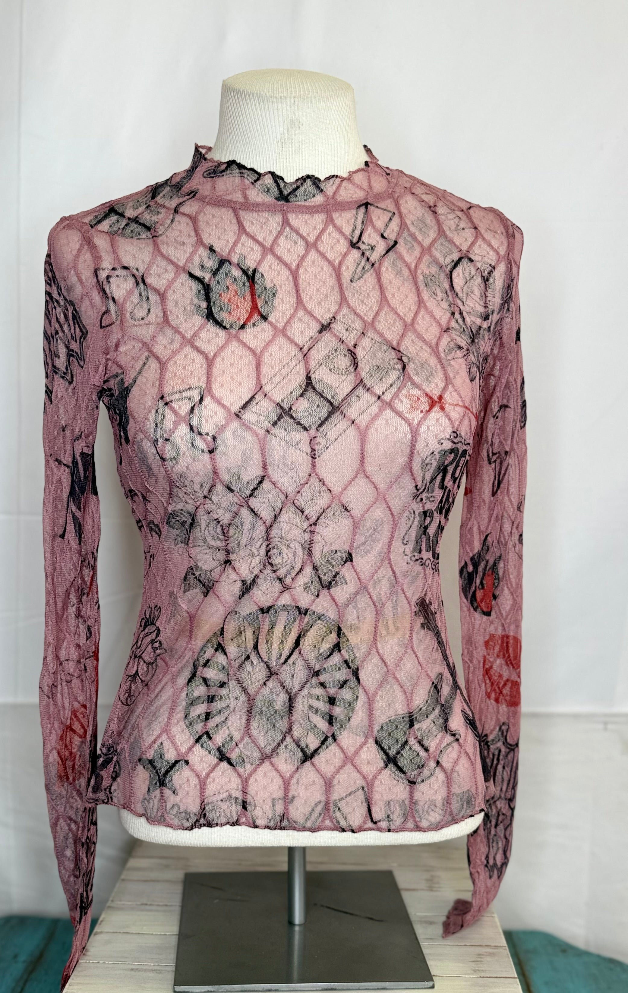 Origami Rock and Roll All Lace Sheer Top