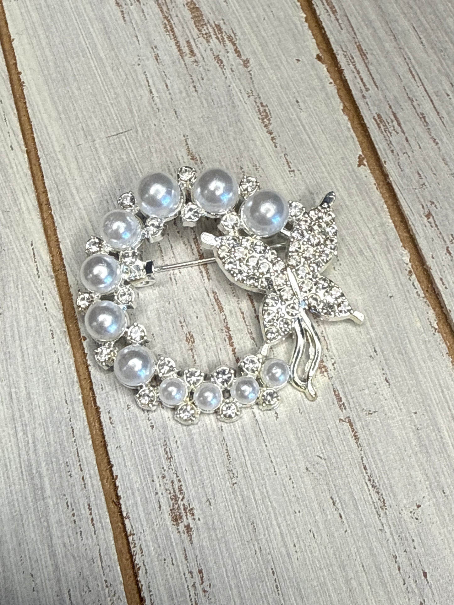 Butterfly Pearl Brooch