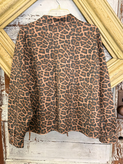Charlie B Leopard Print Scuba Coat