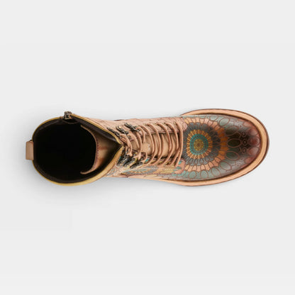 L'Artiste Carnivale hand-painted boot top view kaleidoscope detail