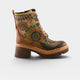L'Artiste Carnivale hand-painted kaleidoscope lace-up boot front view