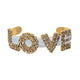 TOVA La La Love Cuff in Fairy Dust - crystal pave LOVE cuff bracelet in pale blue enamel and gold