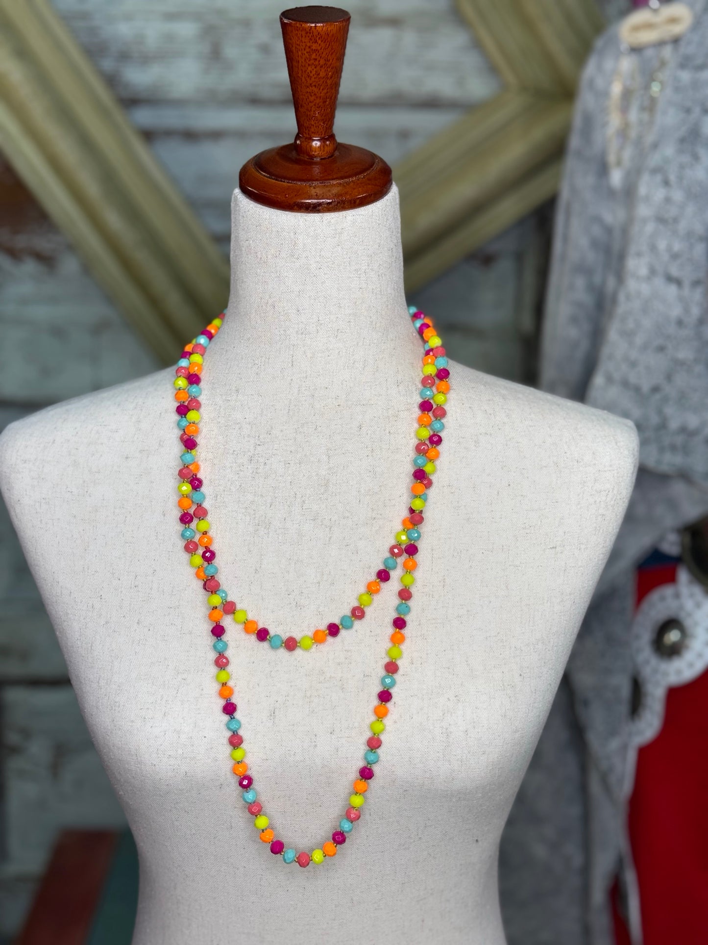 Emma Multi Color 2 strand bead necklace