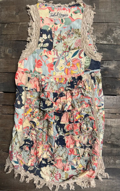 Jaded Gypsy Ruffle High-Lo Top-Floral Dreams