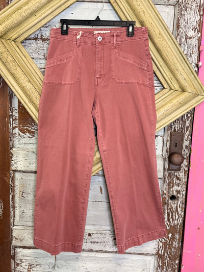 Charlie B Cropped wide leg colored twill pants