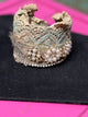 A Rare Bird Turq  Lace Pearl Cuff bracelet