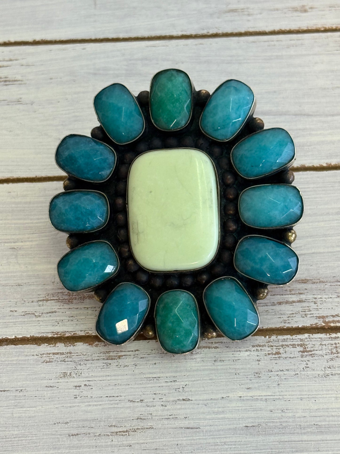 Jade And Lemon Chrysoprase Ring