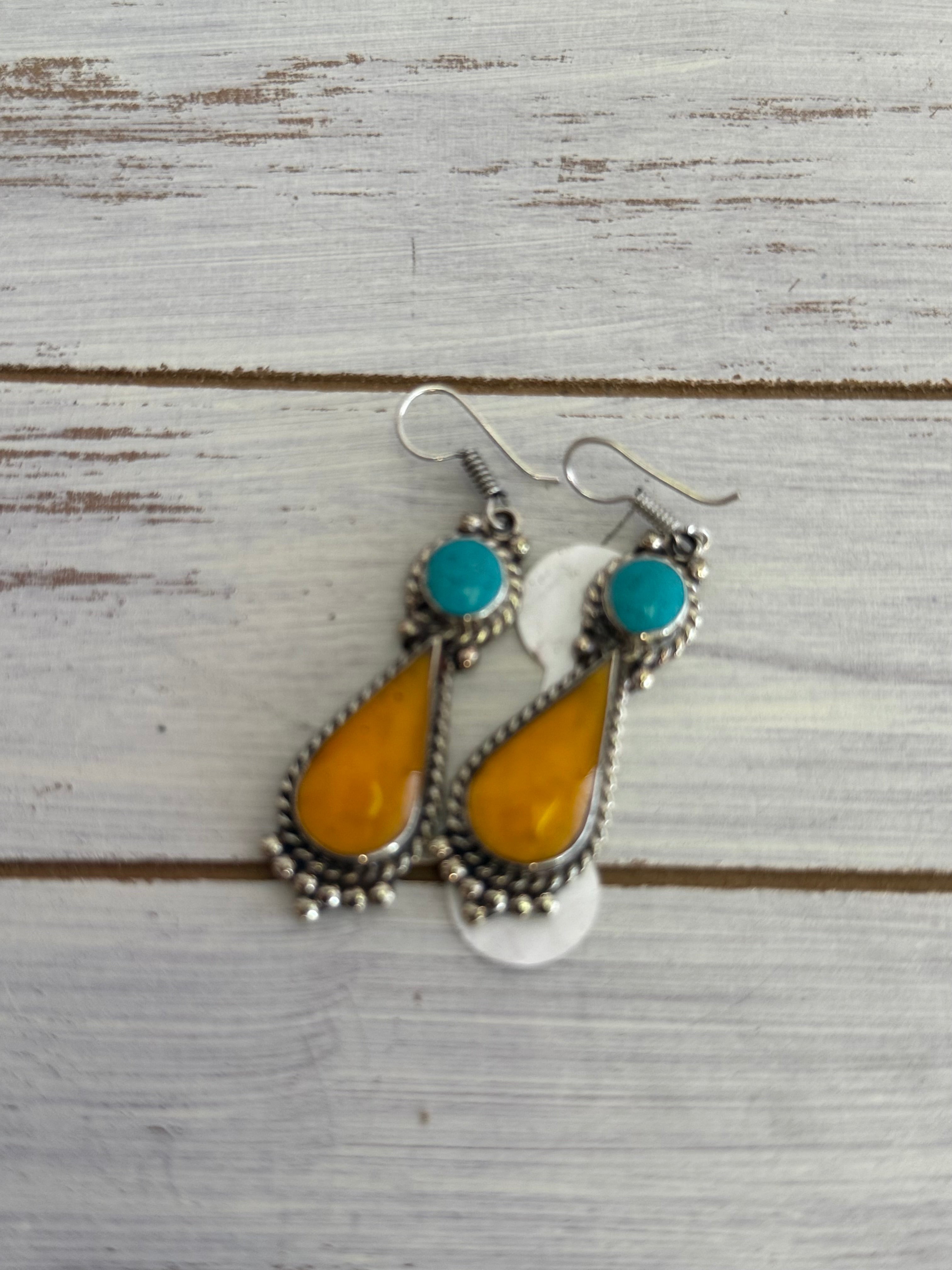 Cintrine and turq Dangle earrings
