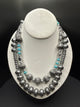Silver and Turq double strand necklace