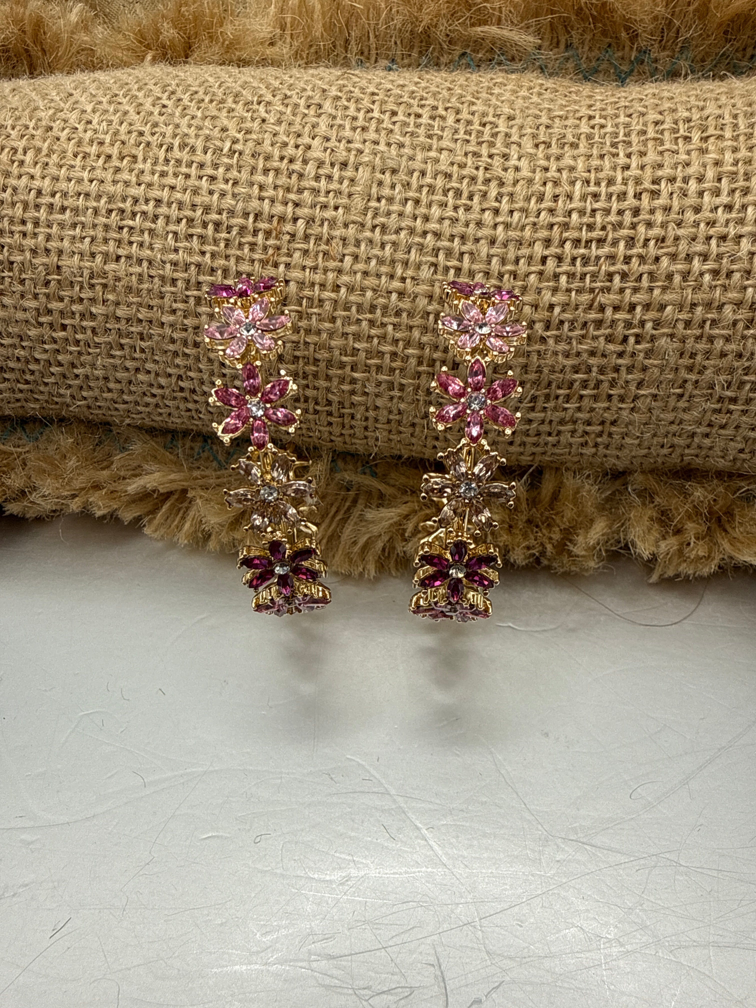 Alice Flower Half hoop Earrings