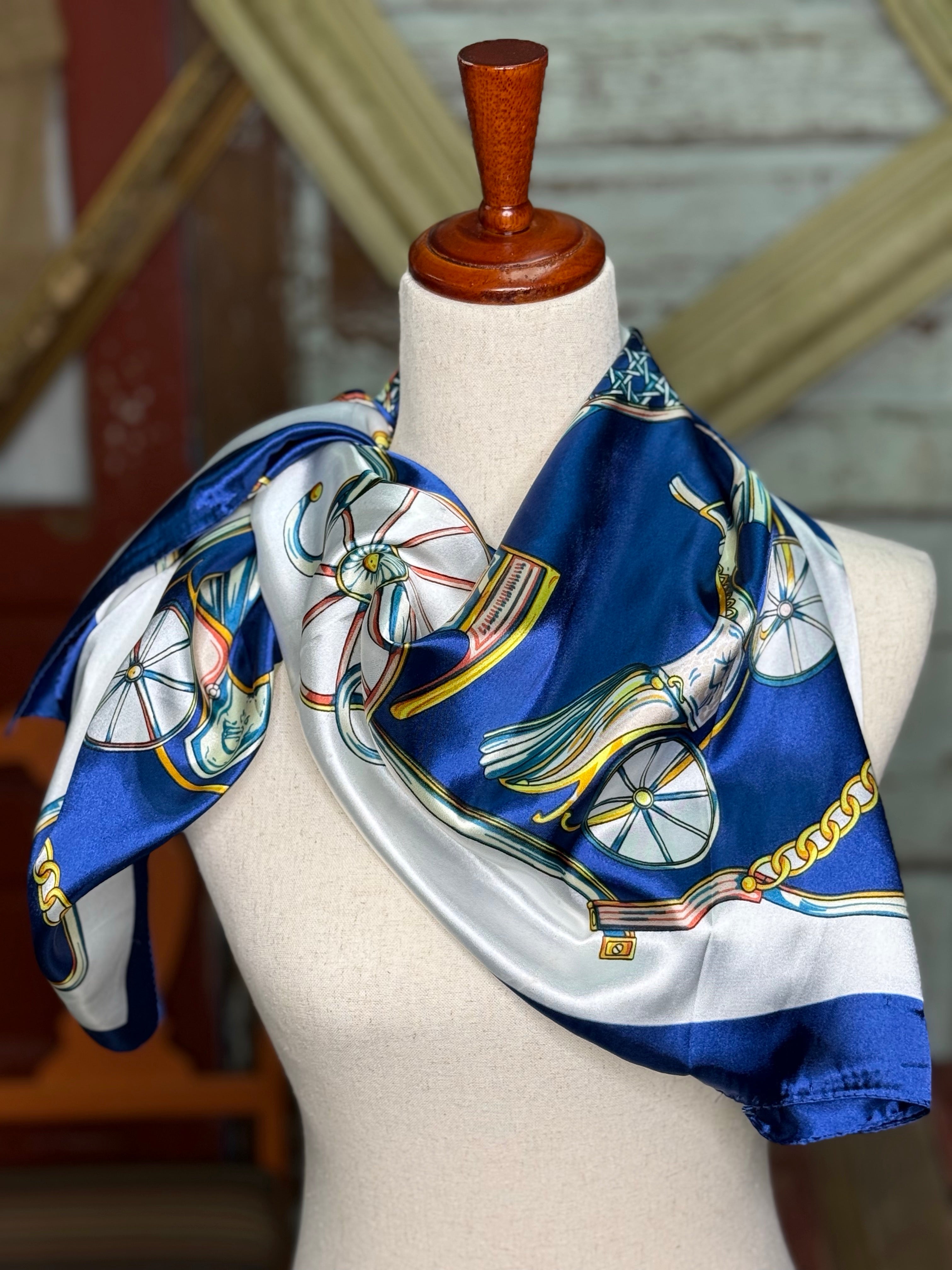 Blue carriage rowdy rag scarf