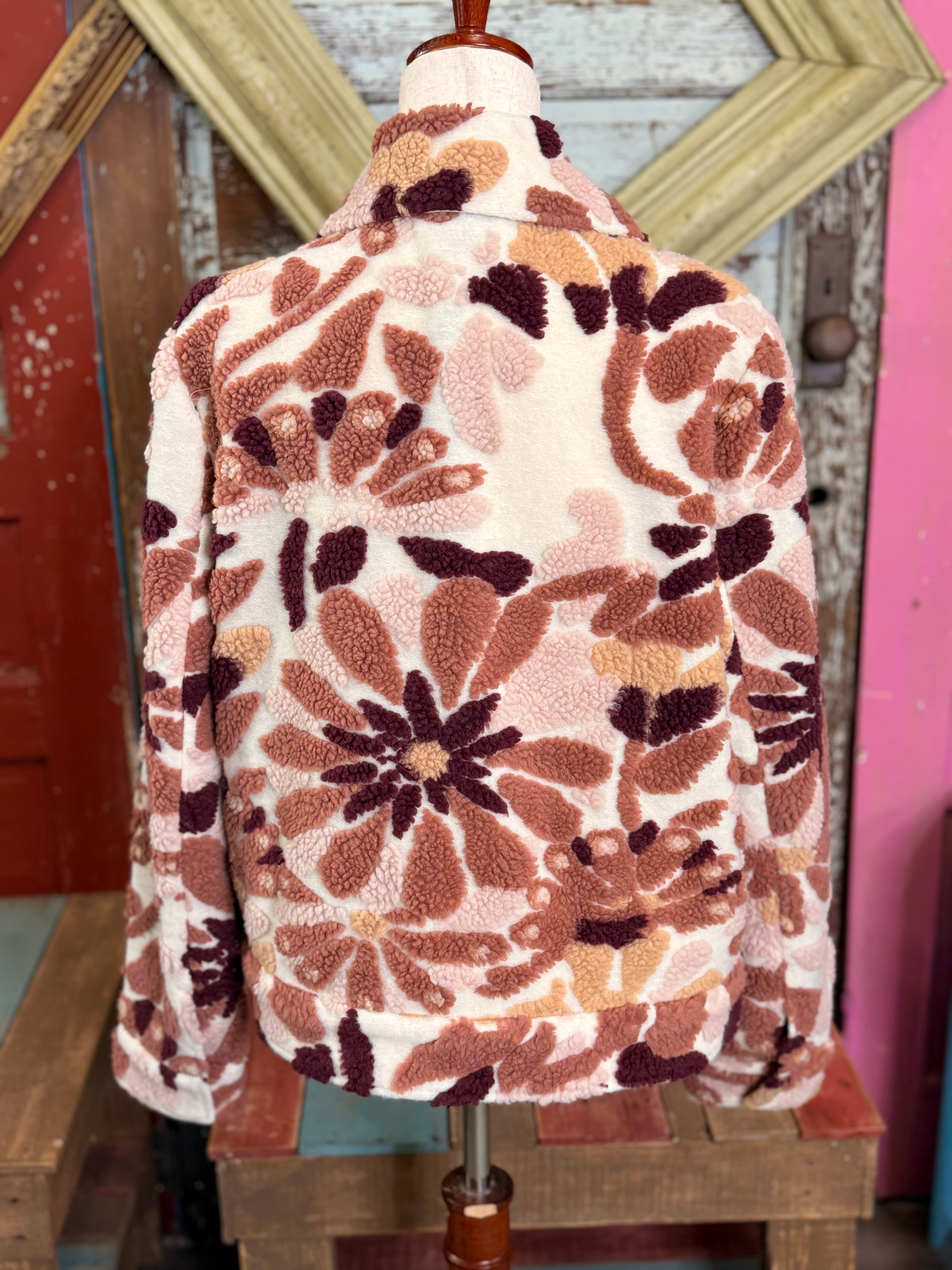 Charlie B Sherpa Flocked Fleece Short Jacket