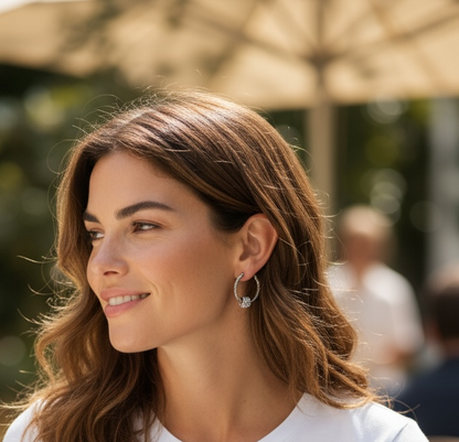 Accessories to Go bling Bead Hoop Earrings