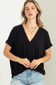 SHORT SLEEVE SURPLICE TOP