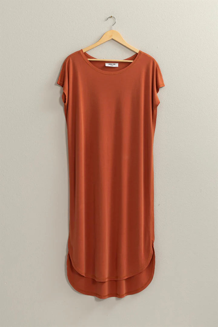 SOFT HIGH LOW MIDI DRESS