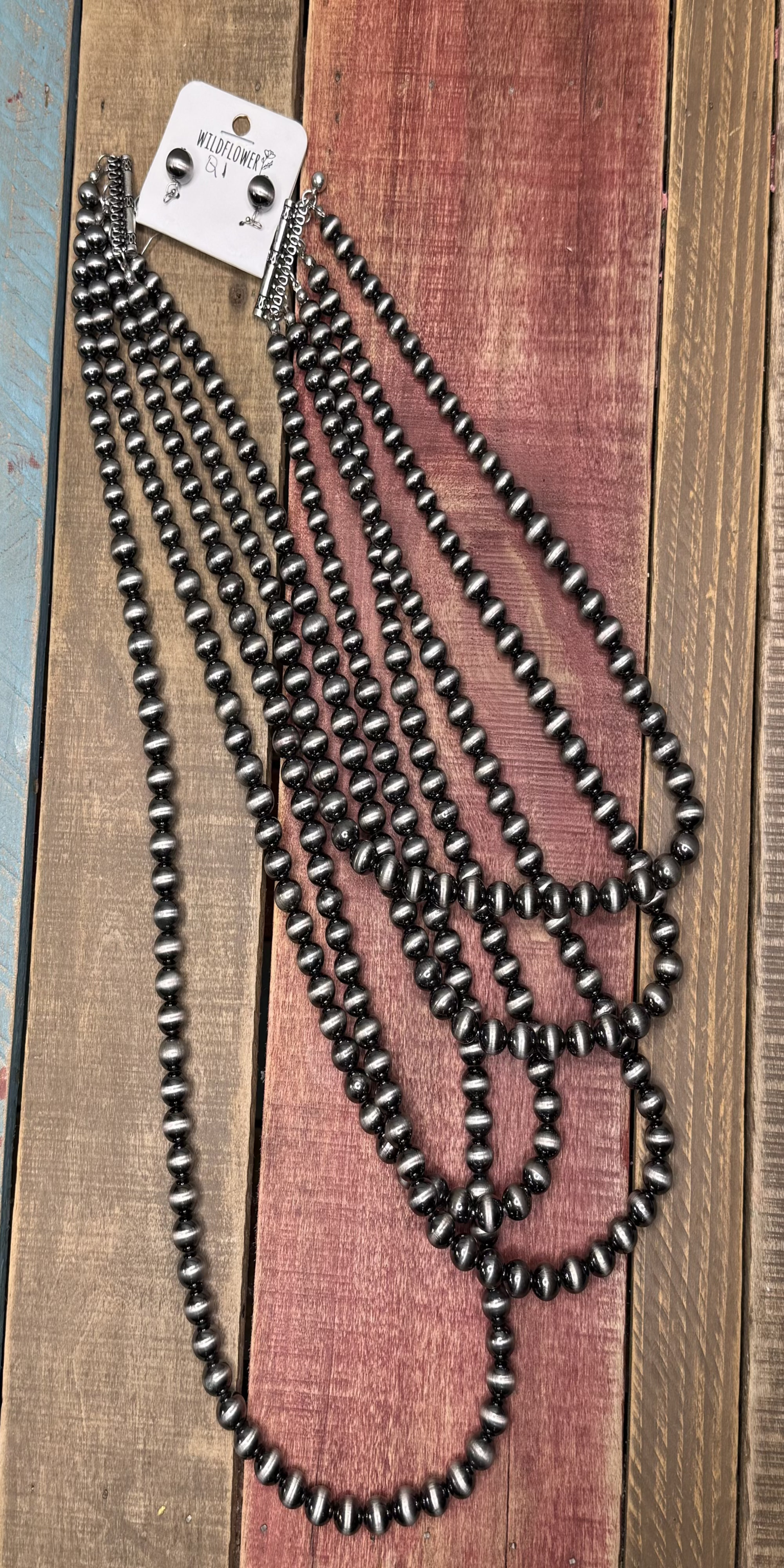 5 Strand silver beads