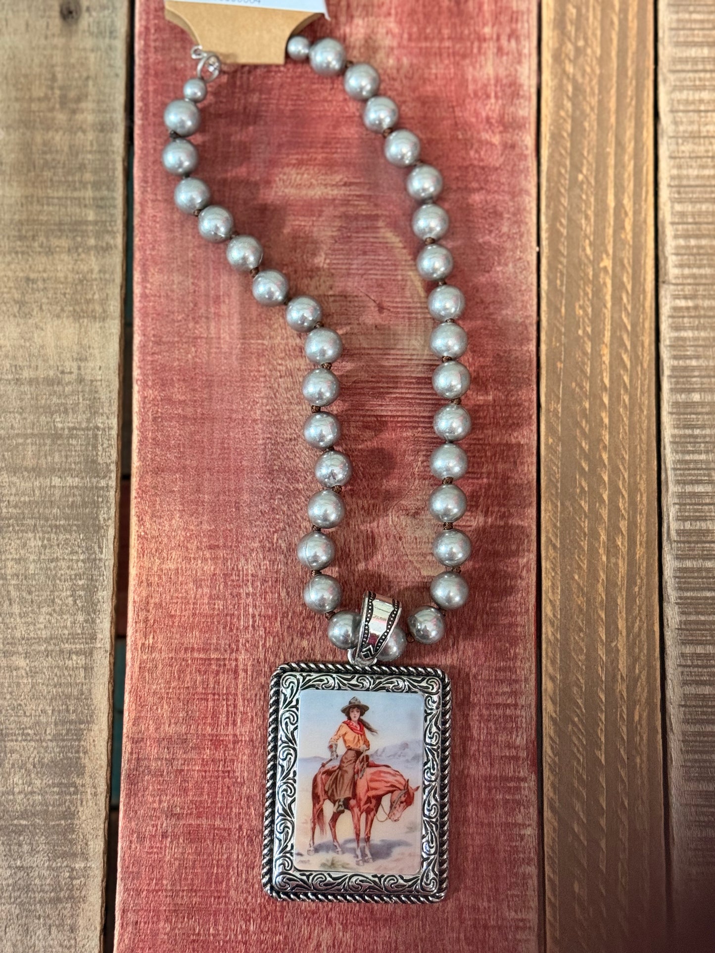 Cowgirl Picture Necklace