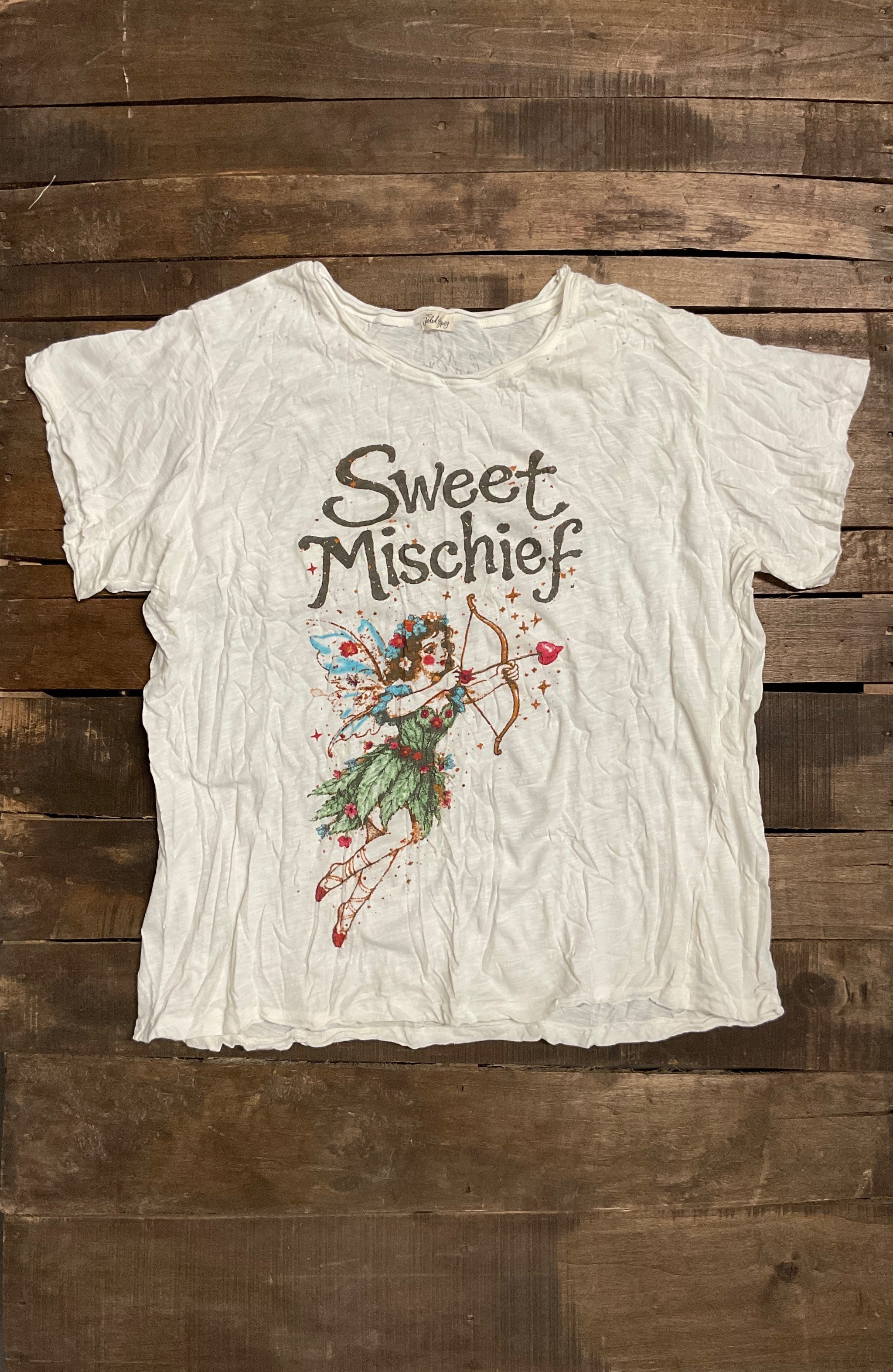 House of Jaded Gypsy Worn and Weathered Tee Mischief - Front