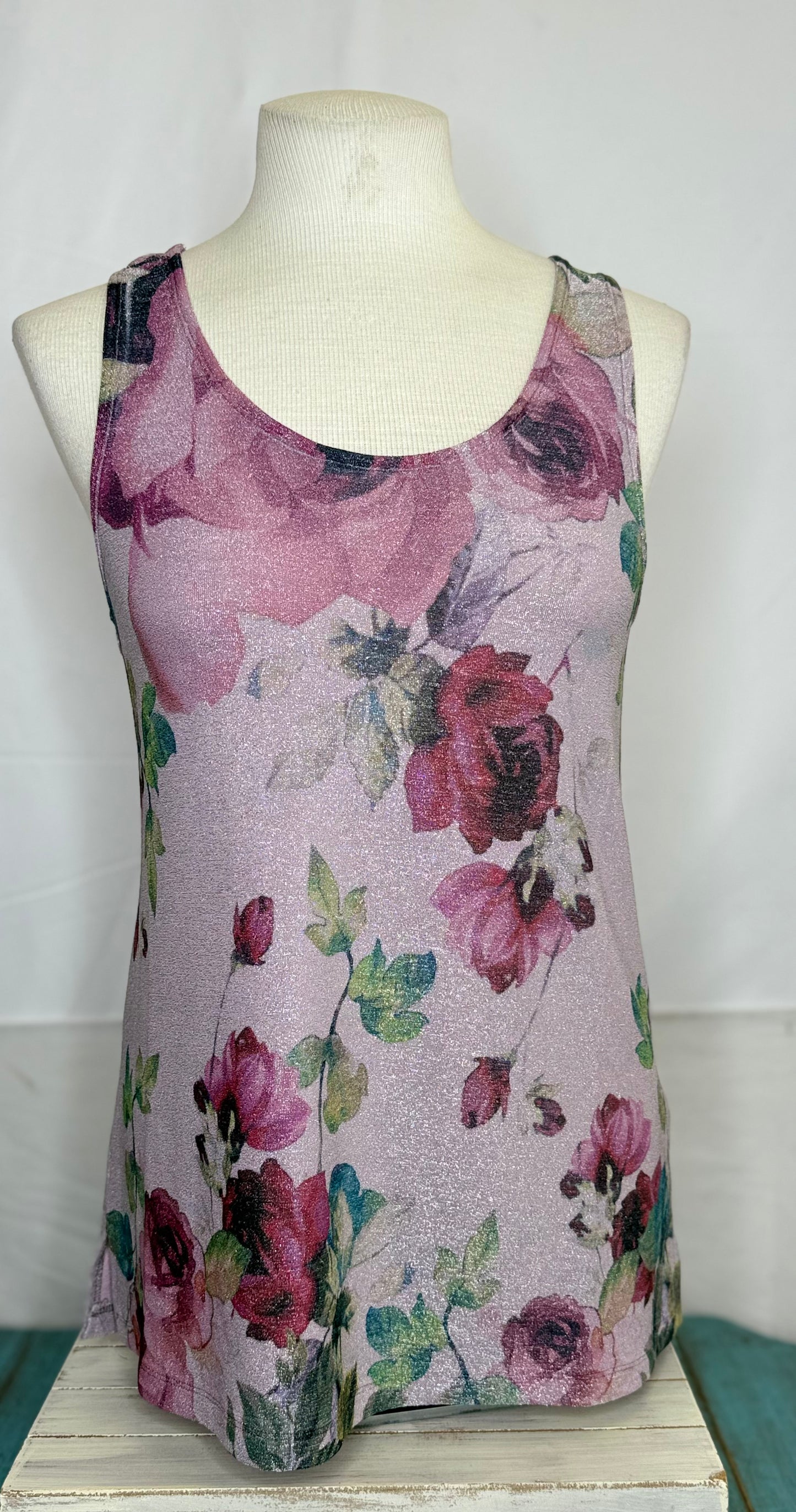 Origami Subtly Sparkly Lurex Fabric Tank Top of