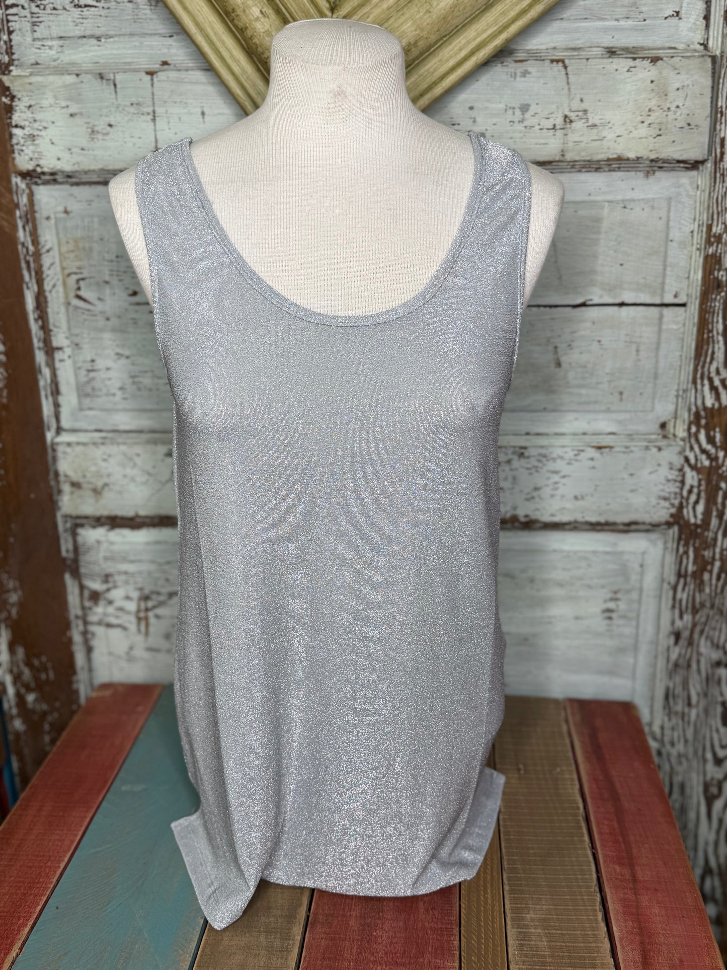 Origami Subtly Sparkly Lurex Fabric Tank Top of