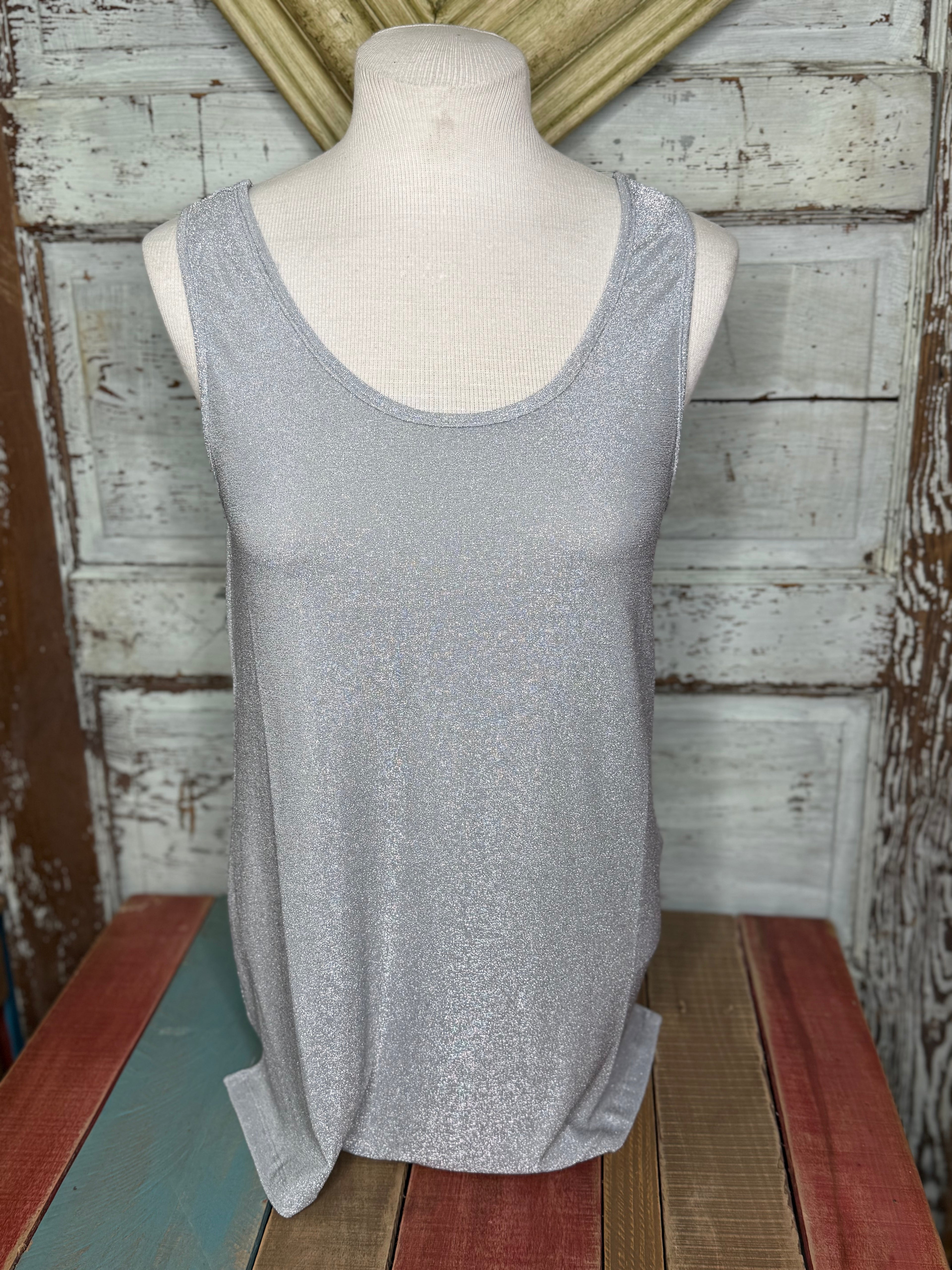 Origami Subtly Sparkly Lurex Fabric Tank Top of