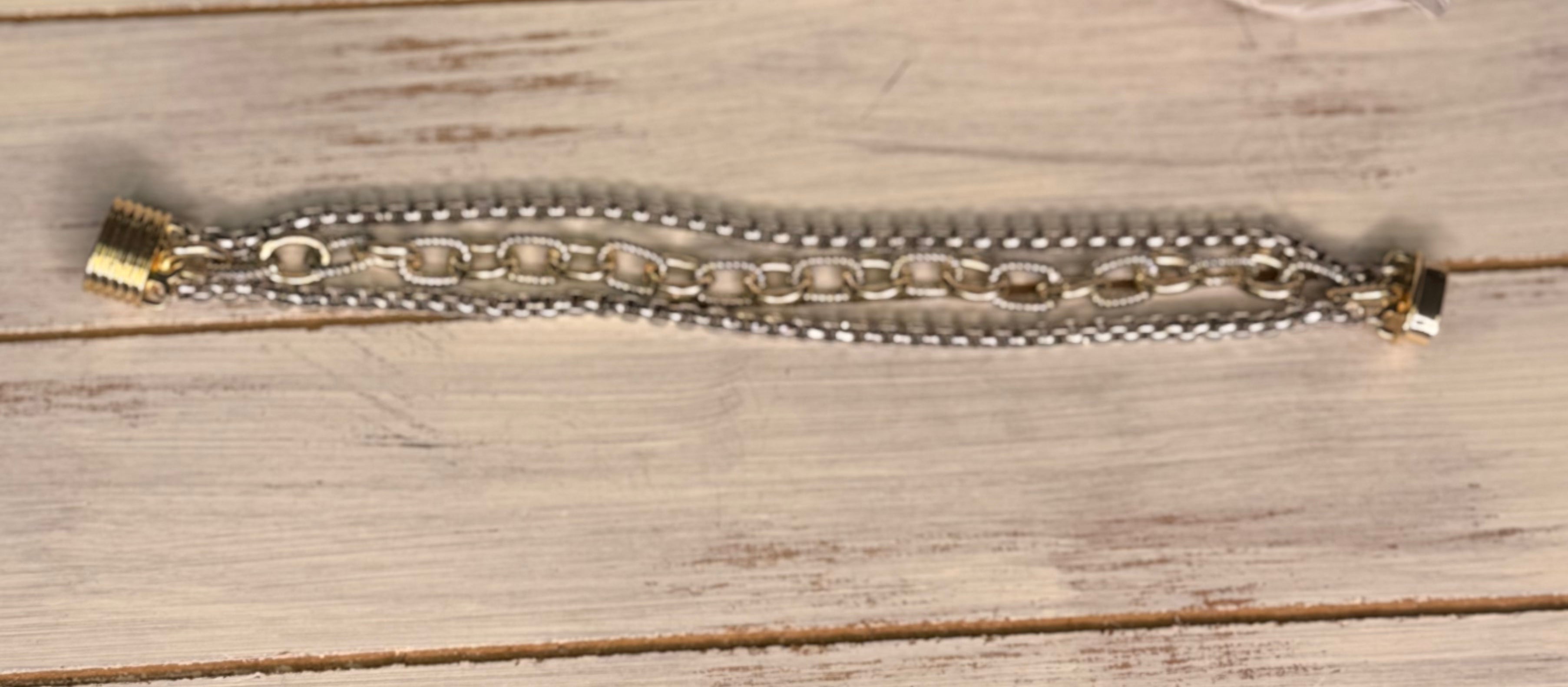 Multi Strand Mixed Metal Bracelet