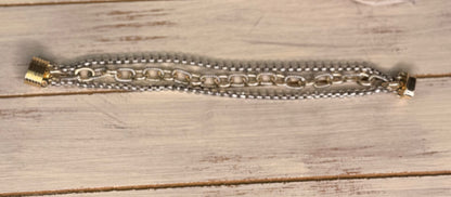 Multi Strand Mixed Metal Bracelet