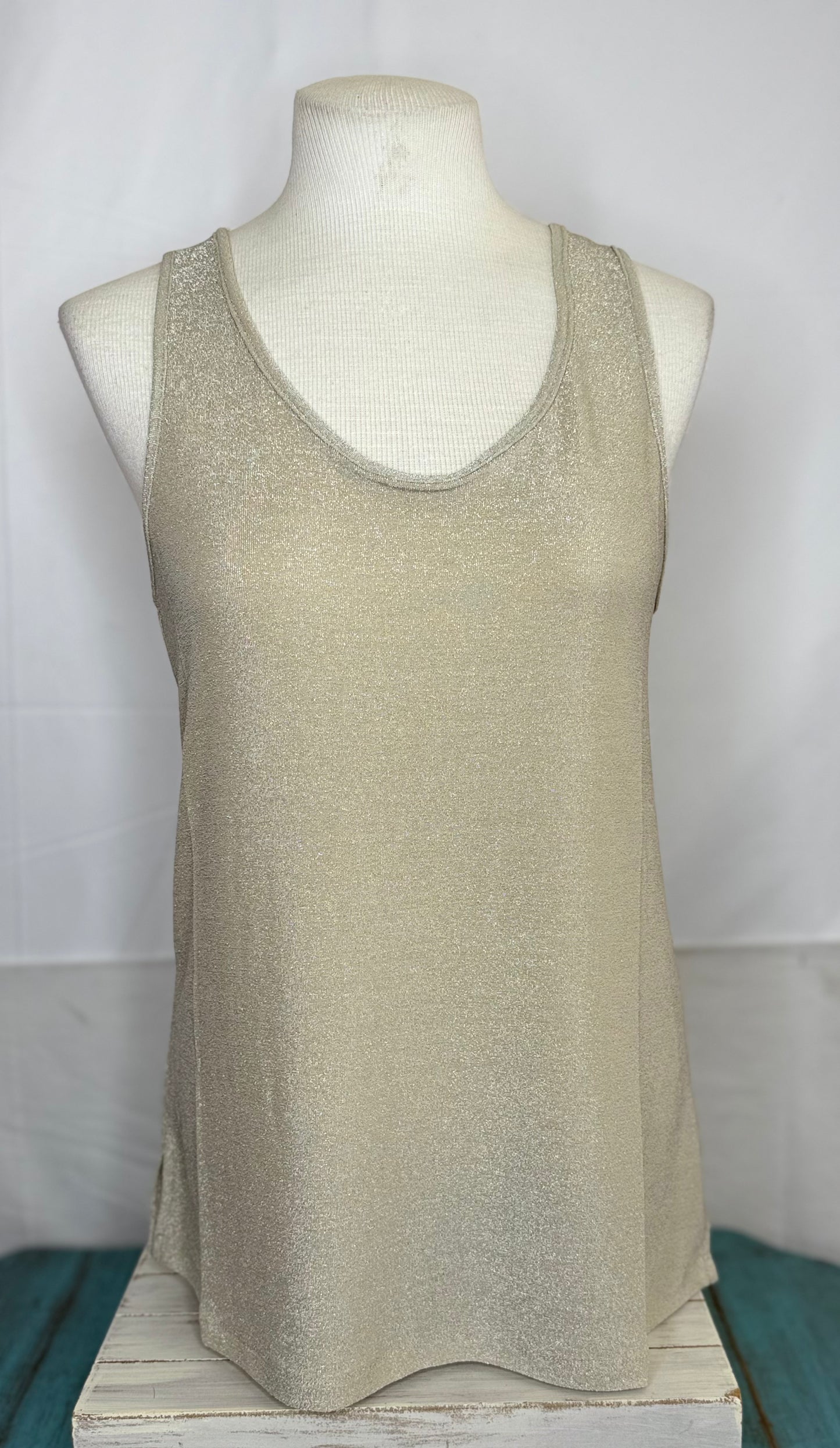 Origami Subtly Sparkly Lurex Fabric Tank Top of