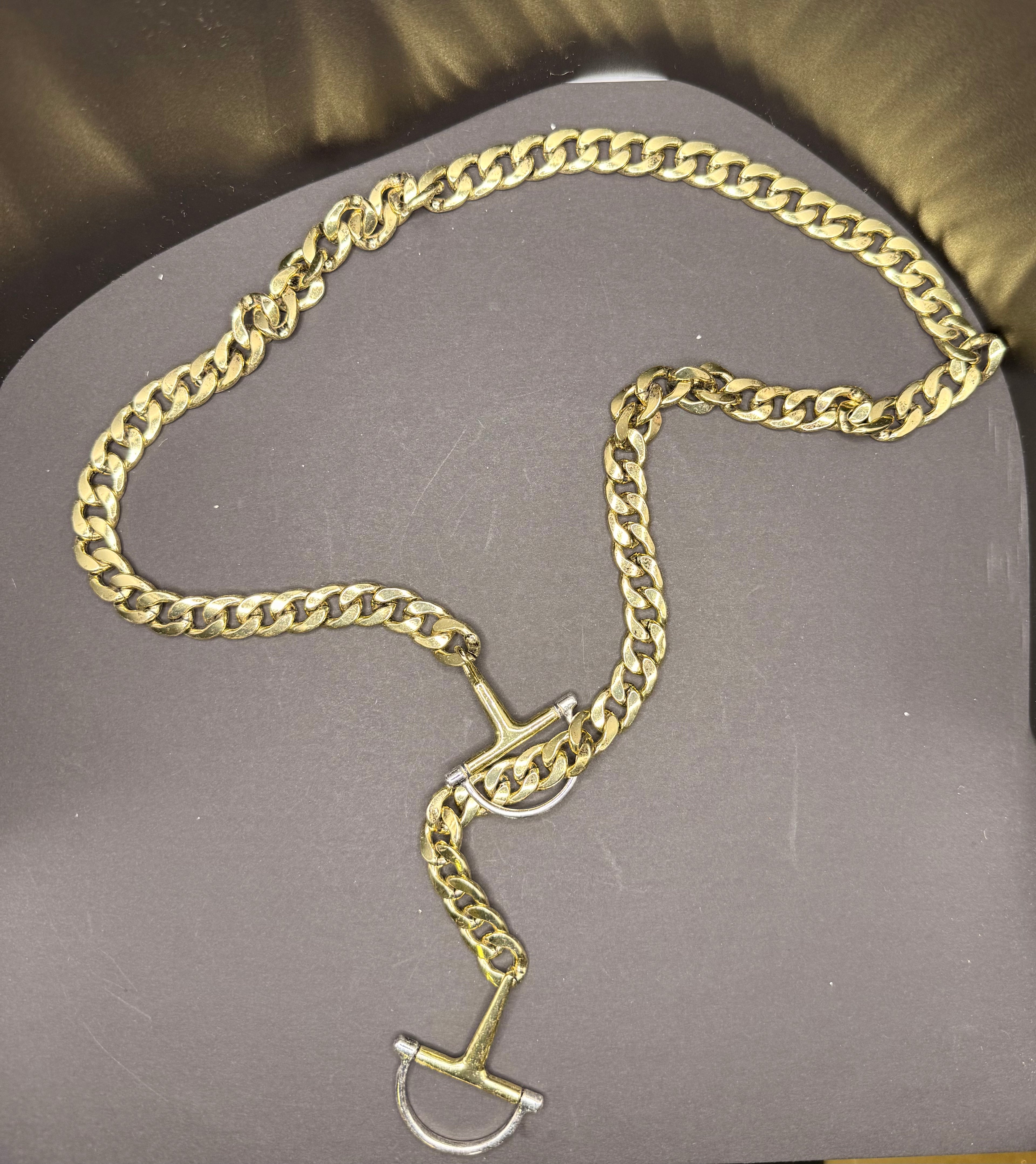 Alice horse bit lariat necklace