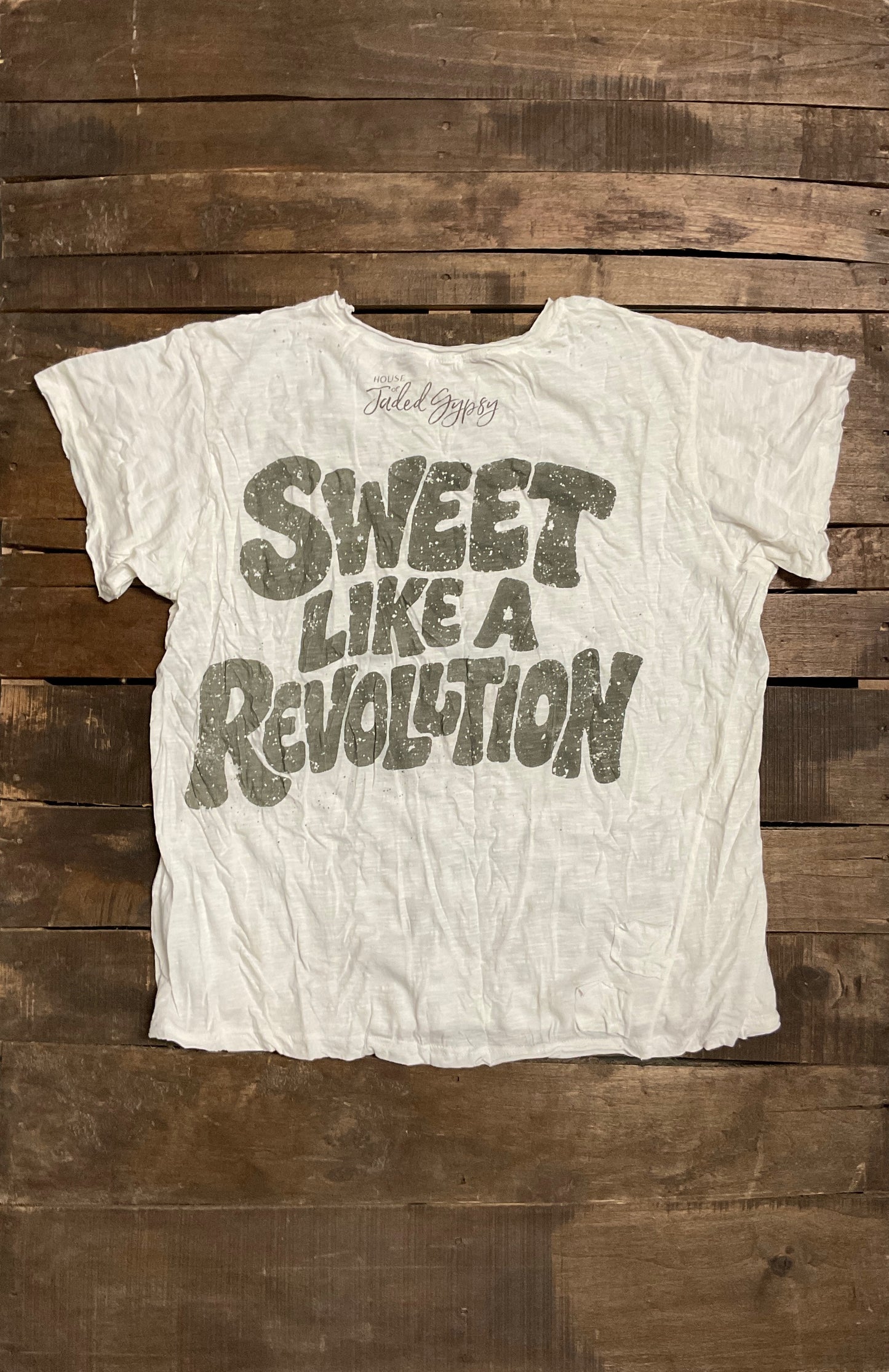 House of Jaded Gypsy Worn and Weathered Tee Eat Cake - Back