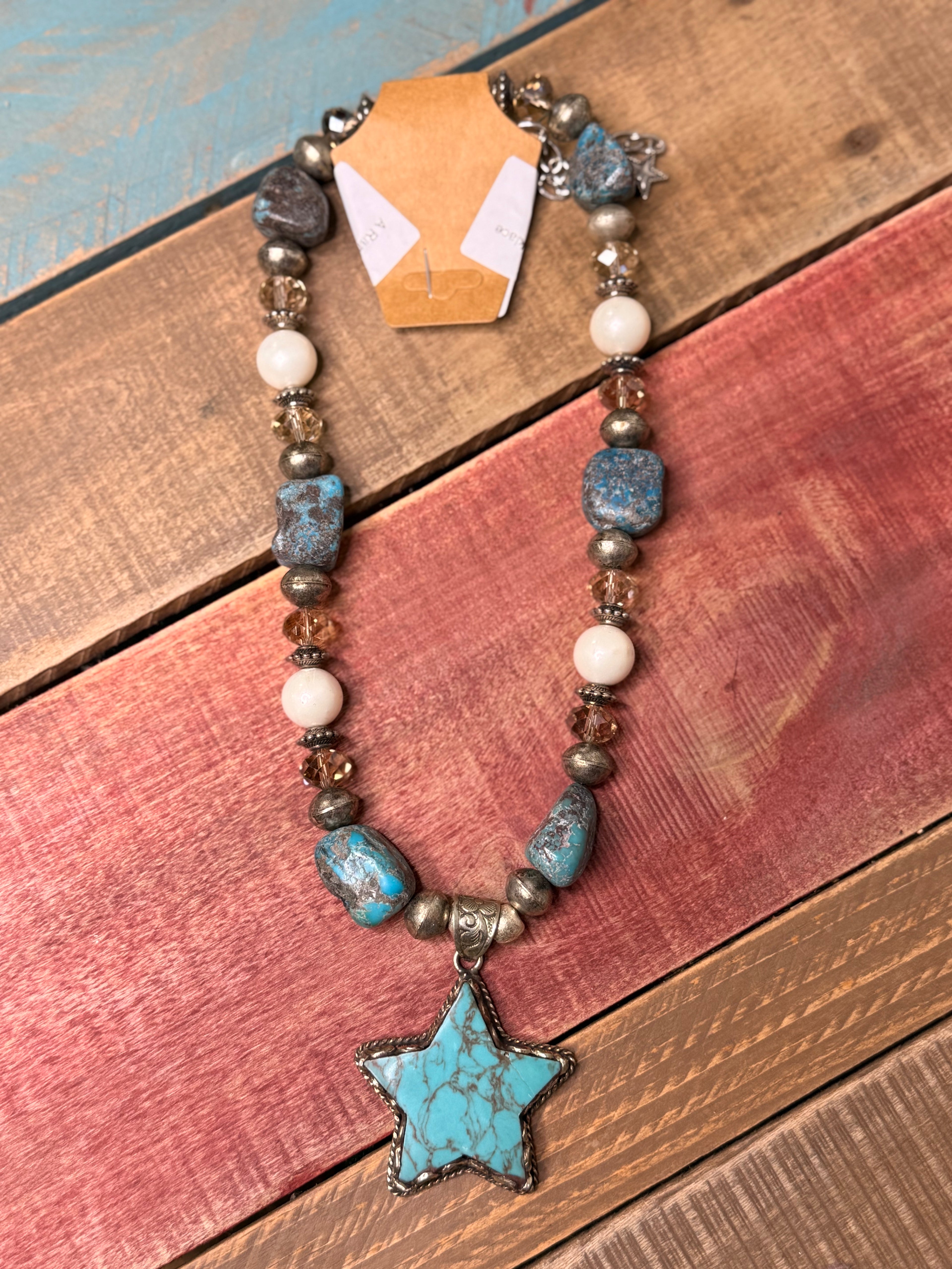A Rare Bird Star Turq Pearl Necklace