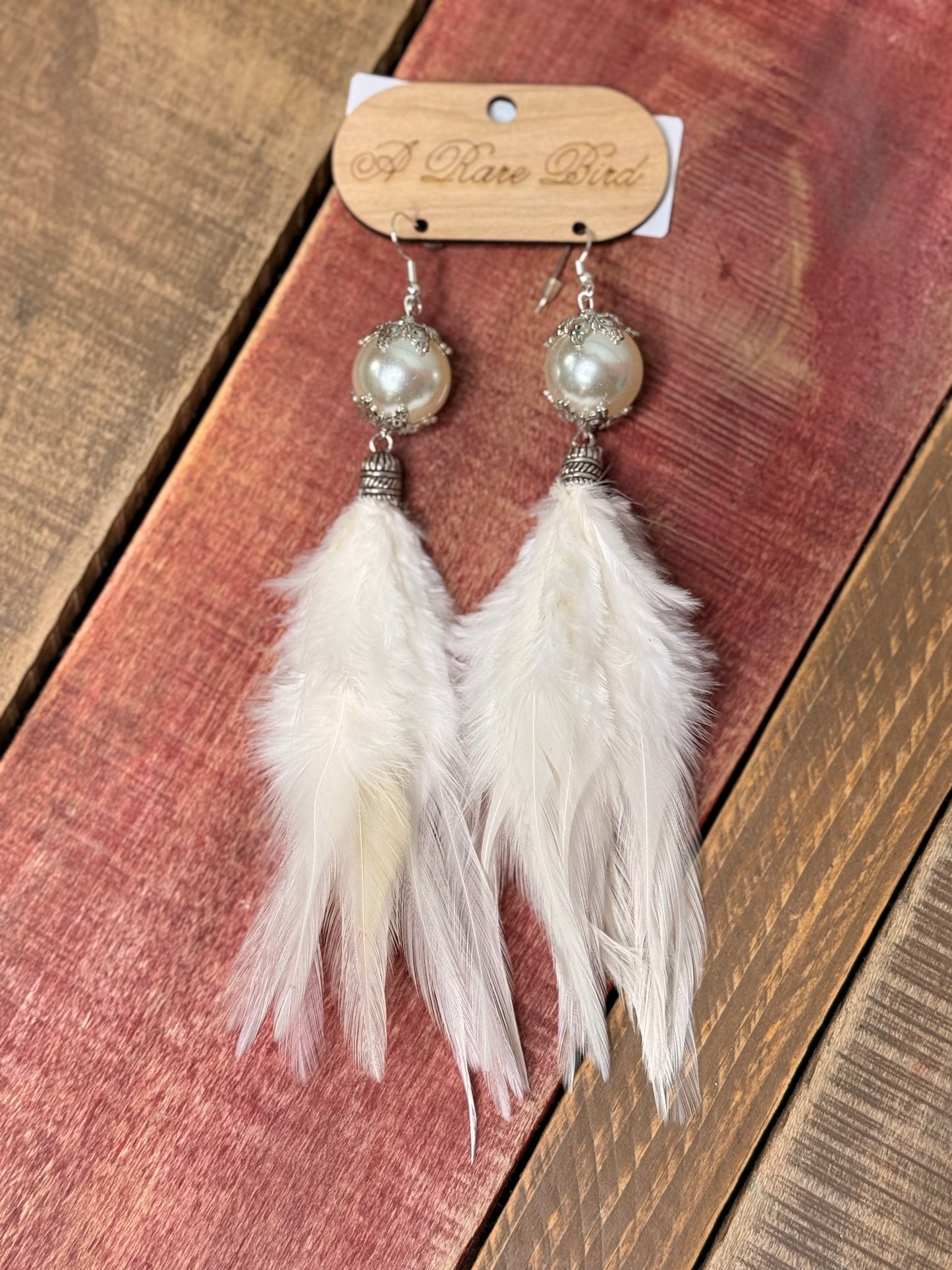 A Rare Bird White Pearl Earrings
