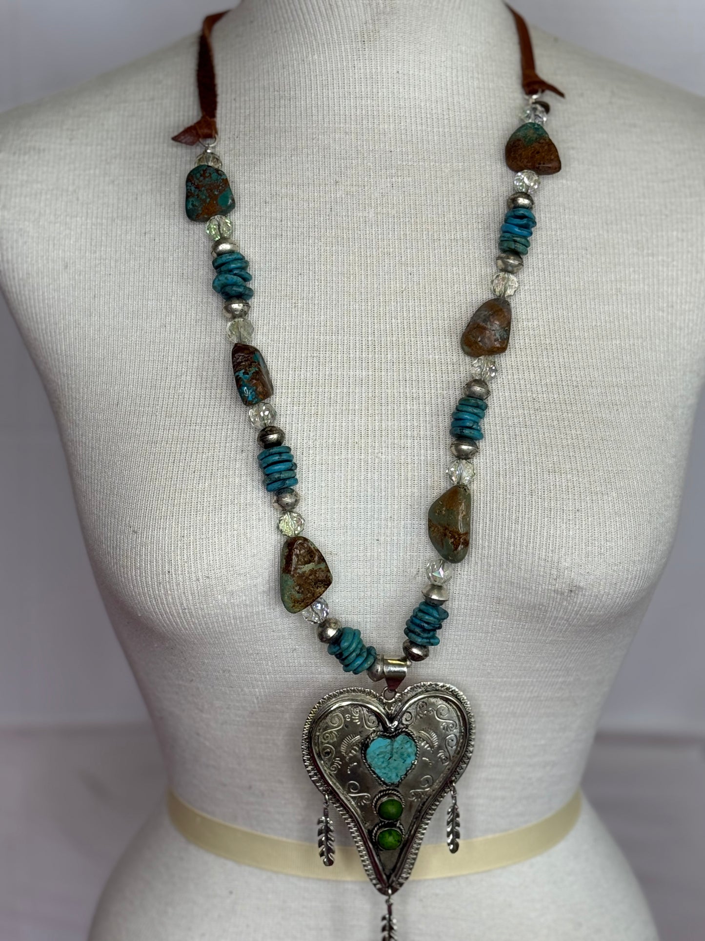 A Rare Bird Turq Heart Necklace