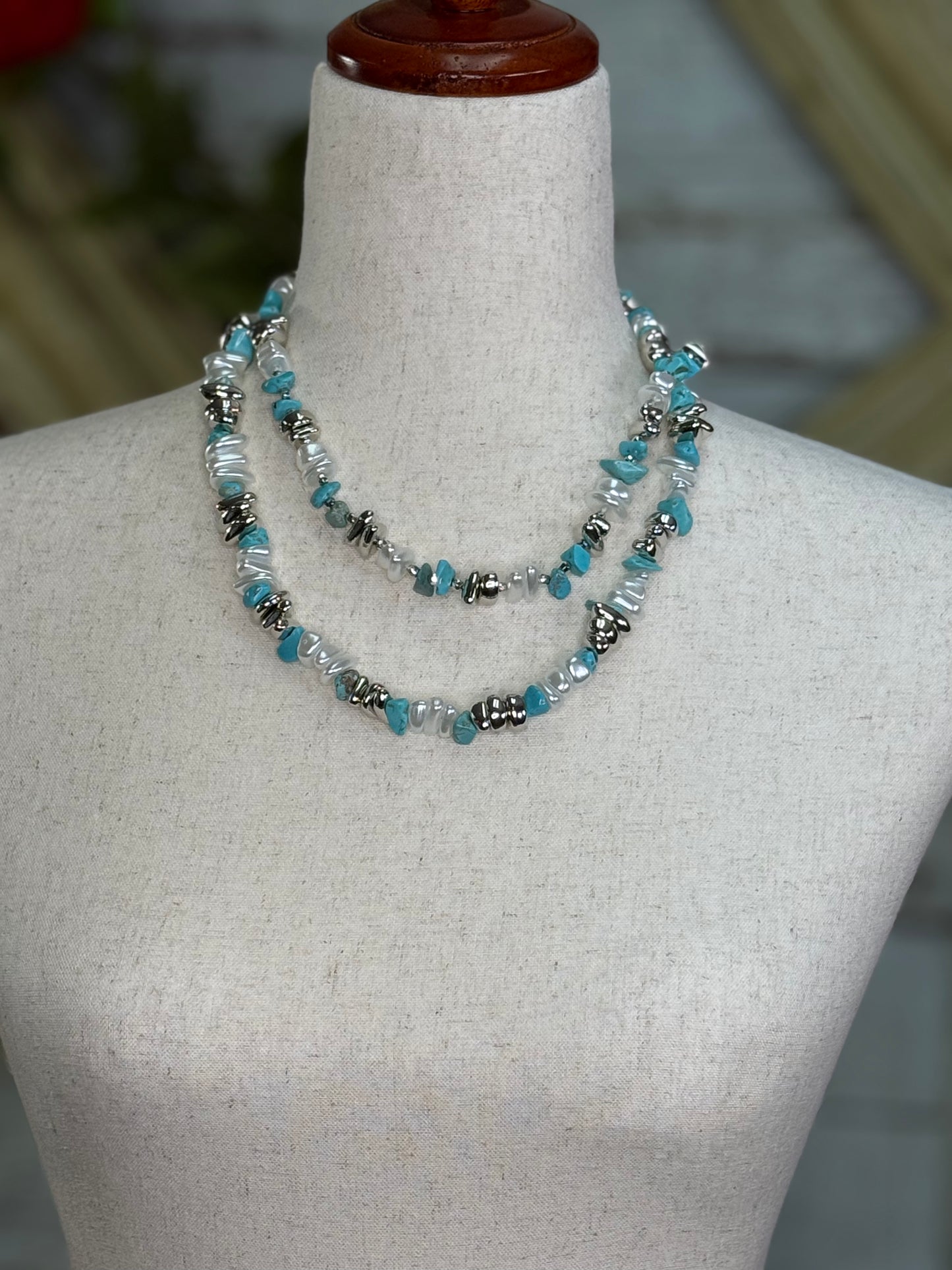 Emma Turq Silver Pearl Necklace