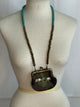 A Rare Bird Turq and Metal Bead coin Purse Necklace