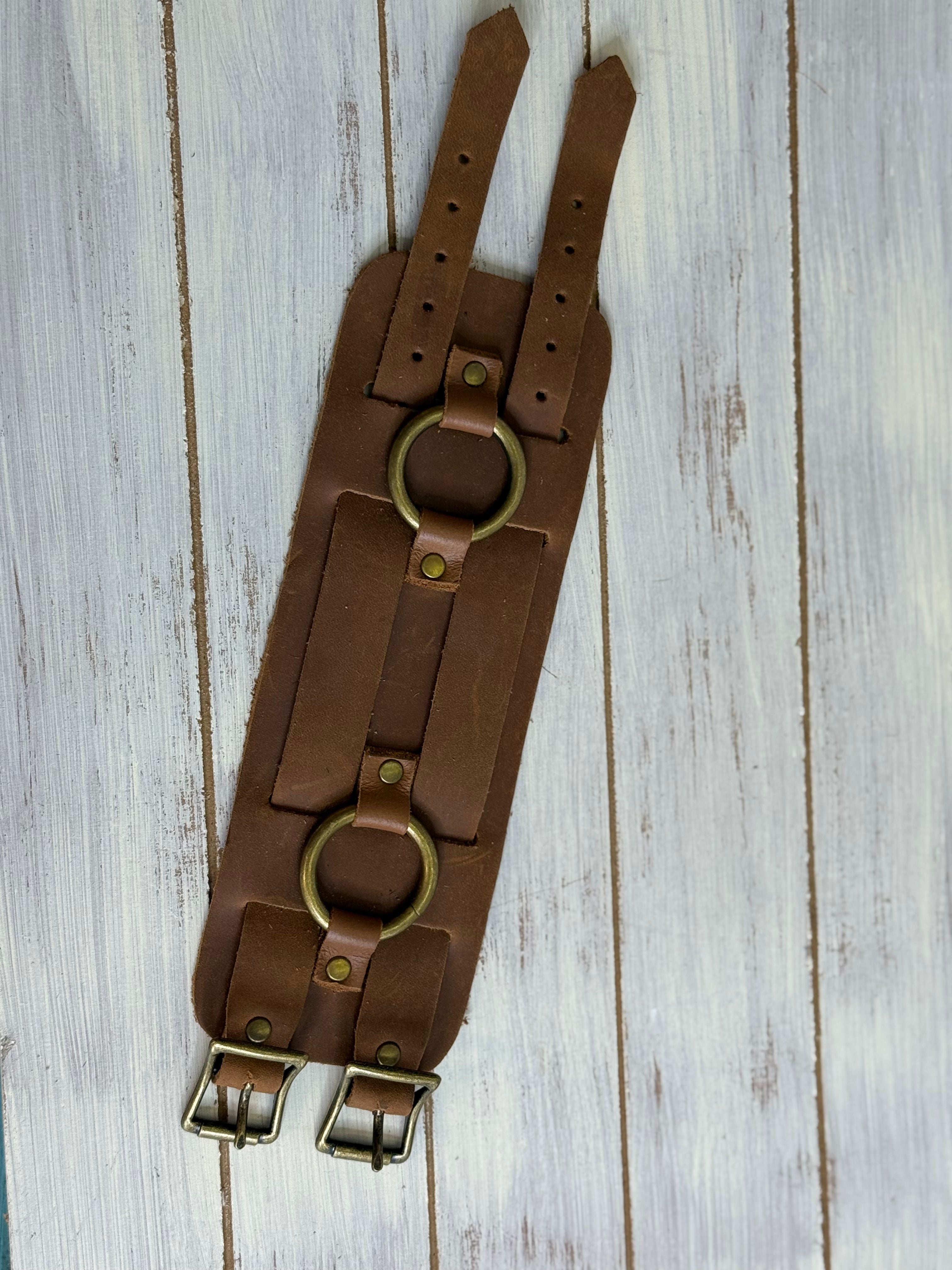 Leather Double Buckle Bracelet