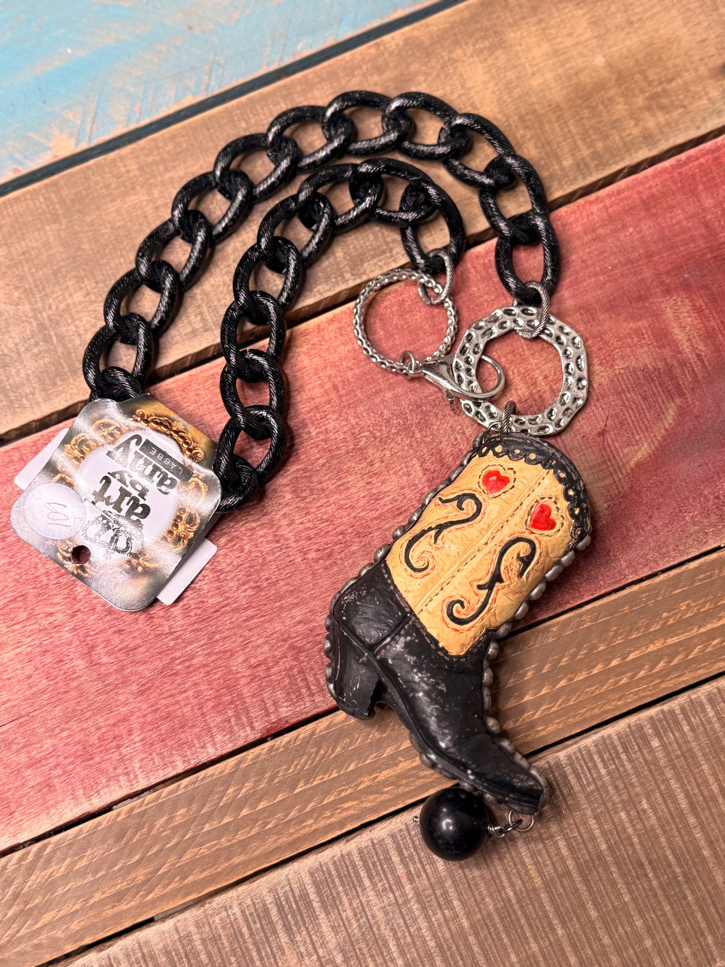 Art By Amy Large Boot Necklace