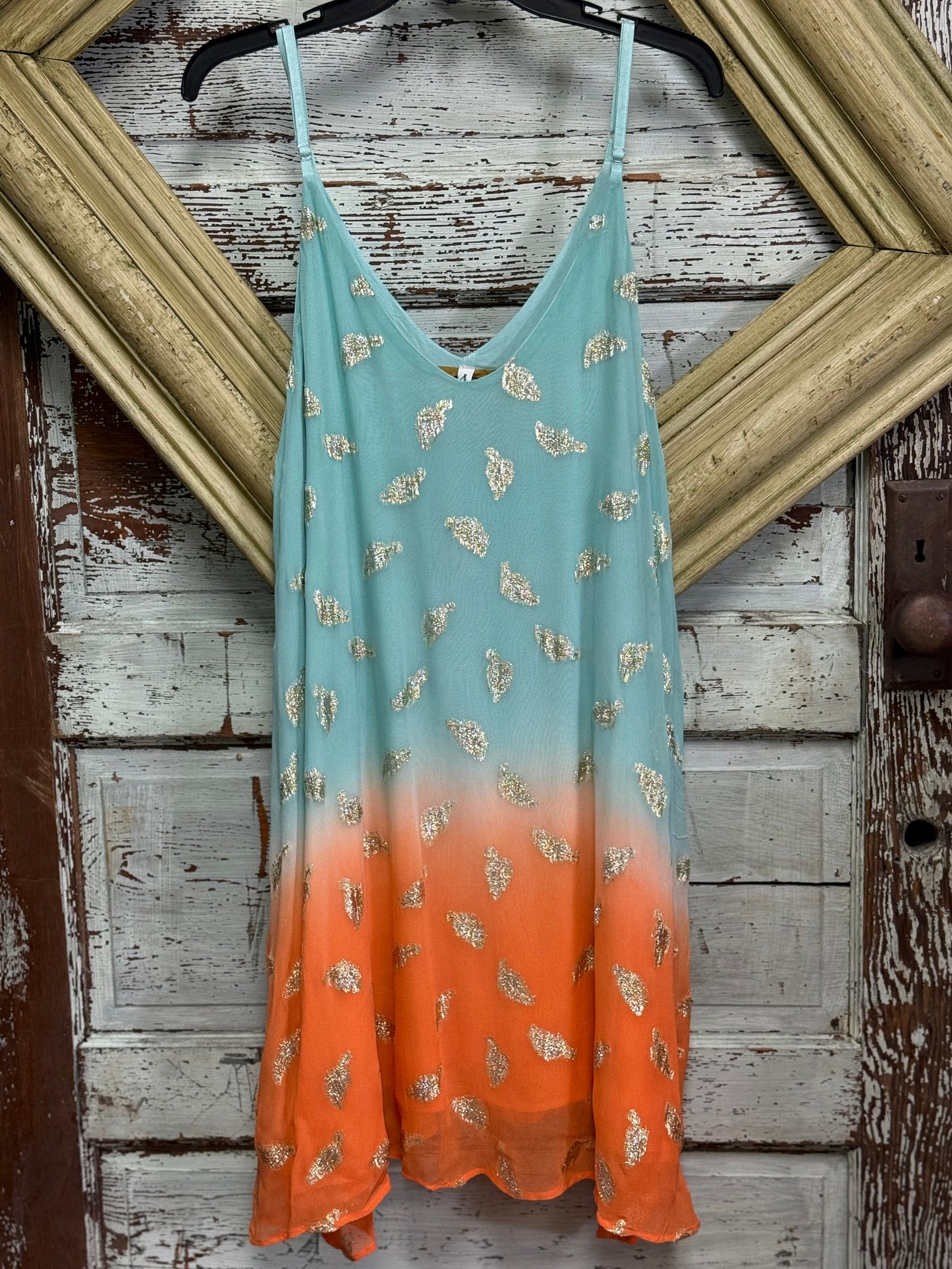 A rare bird turq oranges dip diy dress